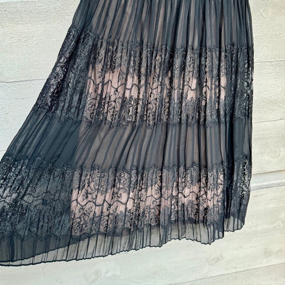 BCBGMaxAzria Lingerie Lace Overlay Dress 4 Black Whimsigoth Fairy Grunge Party‎ - Picture 6 of 14